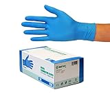 Nitrilhandschuhe 200 Stück Box (M, Blau) Einweghandschuhe, Einmalhandschuhe, Untersuchungshandschuhe, Nitril Handschuhe, puderfrei, ohne Latex, unsteril, latexfrei, disposible gloves, blue