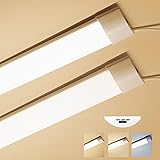 LED Leuchtröhre, Lichtleiste 90cm 25w 2760lm [set of 2] 3CCT in einem (3000K/4000K/6500K) Warm/Neutral/Kaltweiß Wählbare Wand Deckenhalterung für Küche Garage Werkstatt Schuppen Lager (90cm* 2pcs)