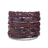 NA Lederarmbänder mit Leopardenmuster for Damen, modische Armreifen, elegant, mehrschichtig, breit, Wickelarmband, Schmuck Modische Accessoires für das Handgelenk (Color : AGH950080)