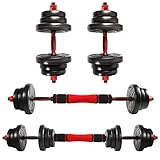 CCLIFE 2in1 Hanteln Set 2er Kurzhanteln Langhanteln verstellbar 20 30 40kg Hantelset professionell Dumbbell mit Verbindungsstahlrohr Gewichten-ZERRO