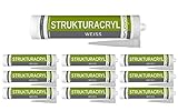 10 x Colorus Strukturacryl weiß | Putzacryl 310 ml | Fugendichter mit putzähnlicher Oberflächenstruktur | Maleracryl überstreichbar | Acryl-Dichtstoff für Innen, Außen | Struktur-Acryl