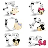 Mouse Cutter Set, 6 Stück Disney Ausstecher Mouse Keksausstecher Mickey Minnie Cutter Ausstechform aus Edelstahl DIY Fondant Plätzchenausstecher Maus Ausstechformen Set für Kinder