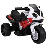 HOMCOM Elektro Kindermotorrad Kinderfahrzeug Elektro-Dreirad mit Akku Rot PP + Stahl 66 x 37 x 44 cm