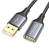 RAVIAD USB 2.0 Verlängerung Kabel 2M, USB Verlängerungskabel USB A Stecker auf A Buchse Nylon USB Kabel Verlängerung Superschnelle für Kartenlesegerät,Tastatur, Drucker, Scanner, Kamera, Hubs