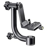 K&F Concept Aluminium Gimbalkopf, Professional Heavy Duty Metall 360° Panorama Stativkopf mit 20 KG Tragkraft, Acra Swiss System,1/4'' Gewinde und Wasserwaage, ideal für Tier- und Sportfotografie