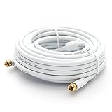 PremiumX 5m Basic-LINE SAT TV Antennenkabel F-Anschlusskabel Koaxial-Kabel mit Mantelstromfilter HDTV 4K - Weiß