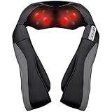 Massagegerät mit Wärmefunktion für Schulter Nacken Rücken, Nackenmassagegerät Shiatsu Elektrisch Massager mit 3 Einstellbaren Geschwindigkeiten zu Hause Büro