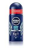 NIVEA MEN Dry Active Deo Roll-On (50 ml), effektives Anti-Transpirant für ein trockenes Hautgefühl, Deodorant mit 72h Schutz und Dual-Active-Formel