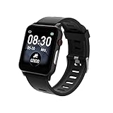 HEYRO FIT 21 Fitness Armbanduhr mit Bluetooth (Blutdruckmessung, Pulsmesser, EKG PPG, Kalorien- & Schrittzähler) schwarz