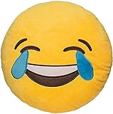 Emoji-Kissen, 35 cm, kreatives Smiley, rundes Kissen, niedliches weiches Plüsch-Spielzeug für Auto, Büro, Heimdekoration (4)