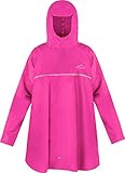 normani Kinder Regenponcho Regenjacke mit Ärmeln und Kapuze - 12.000 mm Wassersäule und 3M™ Scotchlite™ Reflektor - Regencape für Junge und Mädchen Farbe Rosa