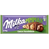 Milka Ganze Haselnüsse 1 x 270g I Großtafel I Alpenmilch-Schokolade I mit ganzen Haselnüssen I Milka Nuss-Schokolade aus 100% Alpenmilch I Tafelschokolade