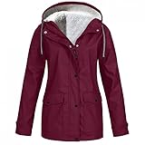 Damen Regenjacke Fahrrad Wasserdicht Atmungsaktiv Regenponcho Wanderjacke Parka Coat Regenjacke Windbreaker Steppjacke Kapuzenjacke Regenparka Winddicht Kapuzenpullover Funktionjacken Sweatjacke