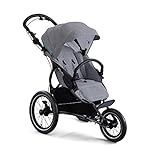 X-lander Laufkinderwagen X-Run Profi Jogging Kinderwagen Sportbuggy Sportwagen Buggy mit Luftreifen Kinderwagen zum Laufen Liegeposition Runner zusammenfaltbar (Azure grey)