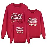 Weihnachtspullover Familie Set Herren Festliche Weihnacht Sweatshirt Langarm Strickpullover Sweatshirt Winterpullover Weihnachtspullis Christmas Pullis Mädchen Junge Kinder Damen