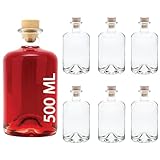 3,4,6 oder 10 x 500 ml leere Glasflaschen Apotheker-Flasche HGK Weinflasche Schnapsflasche Essig Öl Glasflaschen 0,5 Liter l Nr 1 von slkfactory (6 Stück)