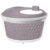 Rotho 1722402087 Fresh Salatschleuder, Kunststoff (PP) BPA-frei, Mauve/transparent, 4.5l