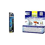 Fluval E-Heizer, Aquarienheizer, für Aquarien bis 120l, 100W & Tetra Test 6in1 - Wassertest für das Aquarium, schnelle und einfache Überprüfung der Wasserqualität, 1 Dose (25 Teststreifen)