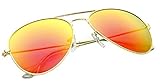 4sold Sonnenbrille in vielen Farbkombinationen Klassische Brille Unisex Sonnenbrille (gold orange)