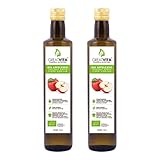 GreatVita Bio Apfelessig, naturtrüb & ungefiltert mit Essigmutter, (2 x 500 ml)