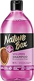 Nature Box Shampoo Volumen (385 ml), Volumen Shampoo mit Mandel-Öl sorgt für schwerelose Pflege und Geschmeidigkeit, Flasche aus 100 % Social Plastic