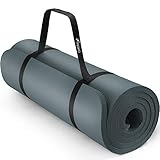 TRESKO Yogamatte Phthalatfrei - Gymnastikmatte rutschfest, Pilatesmatte Fitnessmatte mit Tragegurt, 185 x 60 x 1,0 cm