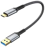 SUNGUY USB Typ C auf USB 3.1 Gen 2 Kabel 30cm, 10 Gbps Datenkabel und 3A Ladekabel Kompatibel mit Samsung Galaxy S21, SSD, Android Auto