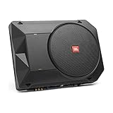 JBL BassPro SL2 Aktiv Subwoofer Auto Set - Aktiver Car hifi Untersitz Bassbox Gehäuse mit Bassreflex Woofer JBL box groß 200mm und 125 Watt aktiver Verstärker Auto, Schwarz, 44