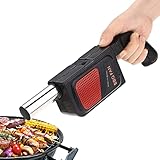 Limily 4 Pcs BBQ Lüfter Luftgebläse | Tragbares Grillgebläse für den Außenbereich | Elektrisches Handgebläse-Grill-Feuerbalg-Werkzeug für Outdoor-Camping-Koch-Picknick