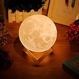 Uten 3D Mond 15cm/5.91' Light Moonlamp, Helligkeit Led Nachtlicht Stimmungslicht Dimmbare Touch Lampe für Wohnzimmer, Geschenk am Weihnachten für Liebhaber