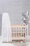 Jollein - Betthimmel Vintage'White' 155cm - Rosa Baldachin für Babys & Kinder - Himmel für Babybetten - Bett Schleier weiß - Schlafzimmerdekoration - Moskitonetz