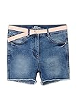 s.Oliver Junior Mädchen 401.10.105.26.180.2064248.Slim Jeans-Shorts, Blau, 158