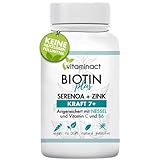 Biotin Plus Hochdosiert - Haarwachstum Beschleunigen, Haut & Nägel - Haarausfall Frau Mann- Behandlung 4 Monate -Innovative Formel -Angereichert mit Zink, Brennnessel, Vitamin C und B6 -German Quality