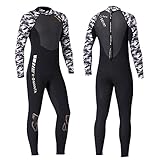 Owntop Neoprenanzug für Damen Herren - 3mm Neopren Tauchanzüge Wetsuit Langarm, Thermisch Verdickte Badebekleidung mit Reißverschluss Hinten UV 50+, Herren XXL