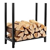 MIOJI Kaminholzregal Kaminholzregal Lagerregal Für Holzscheite Im Freien Kreative Aufbewahrung Für Brennholz Auf Dem Boden (Farbe : Schwarz, Größe : 23.6 * 10 * 24in)