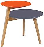 Home Beistelltisch Tabletttisch for Bett oder Stuhl, Kleiner moderner Beistelltisch runder Beistelltisch 2-stufiger Nachttisch Kaffee-Snack-Tisch Home Accent Furniture Massivholzrahmen (Color : B) (B