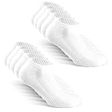 TUUHAW Sneaker Socken Herren Damen Sportsocken 10Paar Halbsocken Kurze Atmungsaktive Baumwolle Weiß 43-46