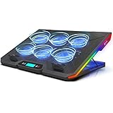 KLIM Glacier + 6 Fans Laptop Kühler Stand mit RGB-Hintergrundbeleuchtung + 11' - 17' + Gaming Laptop Lüfter + New 2022 + USB Powered + Stabil und leise + Für PC, Mac, Xbox One, PS4 Kühler 17'