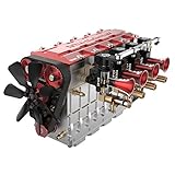 MARLO Viertaktmotor Bausatz, TOYAN FS-L400 Motor Bausatz 4 Zylinder Miniatur Automotor - Technik V4 Motor Modell für 1: 8 1:10 1:12 1:14 RC Modellauto Schiff Flugzeug