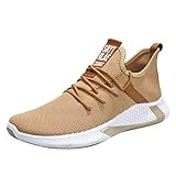 BiCophy Weiche atmungsaktive Schnürung beiläufige Männer Boden Mesh-Schuhe Mode Sport für Herren Compatible with Motorrad Schuhe Herren 48