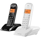 Telefono Inalambrico DECT MOTOROLA S1202 Duo Startac Blanco y Negro