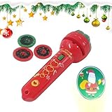 Weihnachtsprojektor-Taschenlampe, Weihnachtsprojektor für | Weihnachts-Motiv-Dia-Projektor mit 3 Folien – Spielzeug für die Früherziehung, lustige Fackel für die