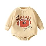 Generic Kleinkind Jungen Mädchen Langarm Winter Strampler Tops Cartoon Rugbyball Drucke Für Babys Kleidung Outwear Body's (B, 0-6 Months)