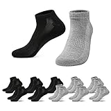 Falechay Sneaker Socken Herren Damen Sportsocken 10Paar Halbsocken, 5*schwarz/5*grau, 43-46