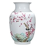 SLAHA Vasen Neue chinesische Stil Keramik bemalte Vase Dekoration Esstisch Blumentisch Home Wohnzimmer Dekoration Blaue Vase Wohnkultur (Größe: B) (blau, grün C)