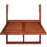 Casaria Balkonhängetisch Klappbar FSC®-zertifiziertes Akazienholz Hängend 64 x 45 cm Balkontisch Hängetisch Balkon Geländer