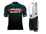 HOMTOL Herren Fahrrad Anzüge Kurzarm Fahrrad Trikot set Atmungsaktive Radtrikot Fahrradbekleidung Set Schnelltrocknend Radler Shirt + Radhose/Trägerhose mit Sitzpolster für Radsport