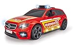 Dickie Toys Mercedes-AMG E43 - Feuerwehr, Spielzeugauto, inkl. Soundeffekt und Batterien, 30cm, Silber/rot