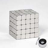 Premium Neodym Magnet Würfel in Box von Centra24 - 100 Stück Starke Mini Magnete 5 x 5 x 5 mm, N35 - für Whiteboard, Kühlschrank, Magnettafel UVM.