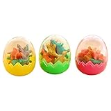 12 Set Cartoon Mini Dinosaurier Radiergummis Bleistift Radiergummis Schulbedarf Tier-Radiergummis zufällige Farbe (7 Stück Radiergummis für jedes 1 Set) Süße Gummi Schreibwaren Zurück zur Schule